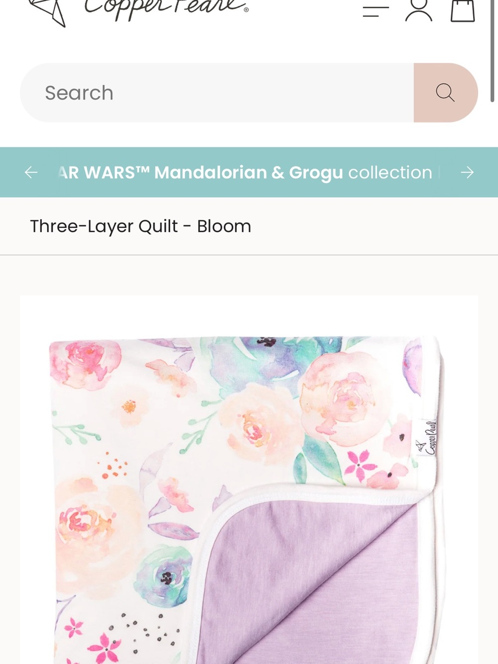 Copper Pearl Bloom Three-Layer Quilt & Car seat cover